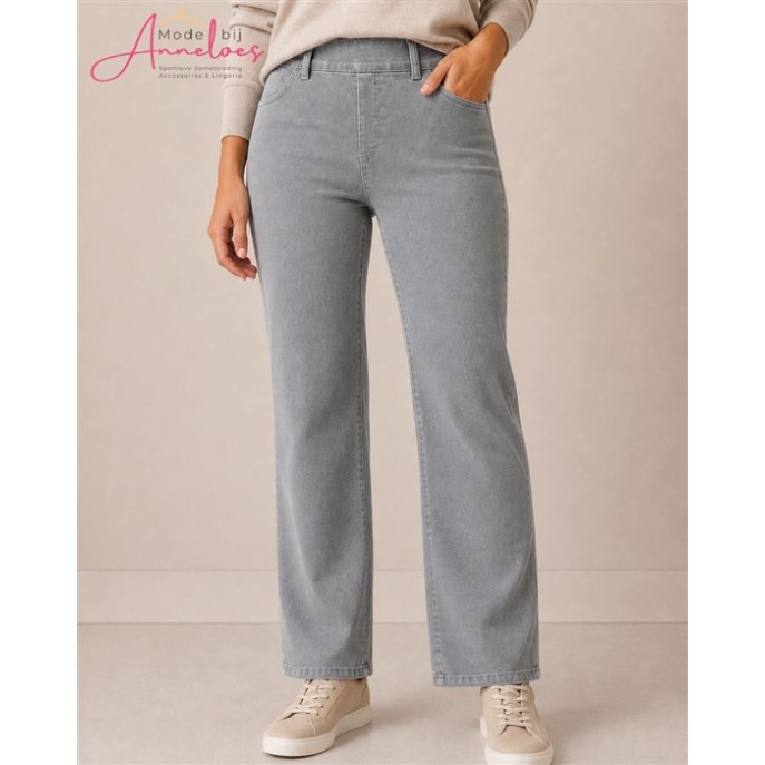 Anna Montana broek 1045 Mila wide flexi Milano- Grau / Grijs Anna Montana broek 1045 Mila wide flexi Milano- Grau / Grijs